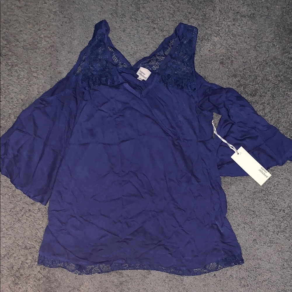 Cover Stitched lace tank top